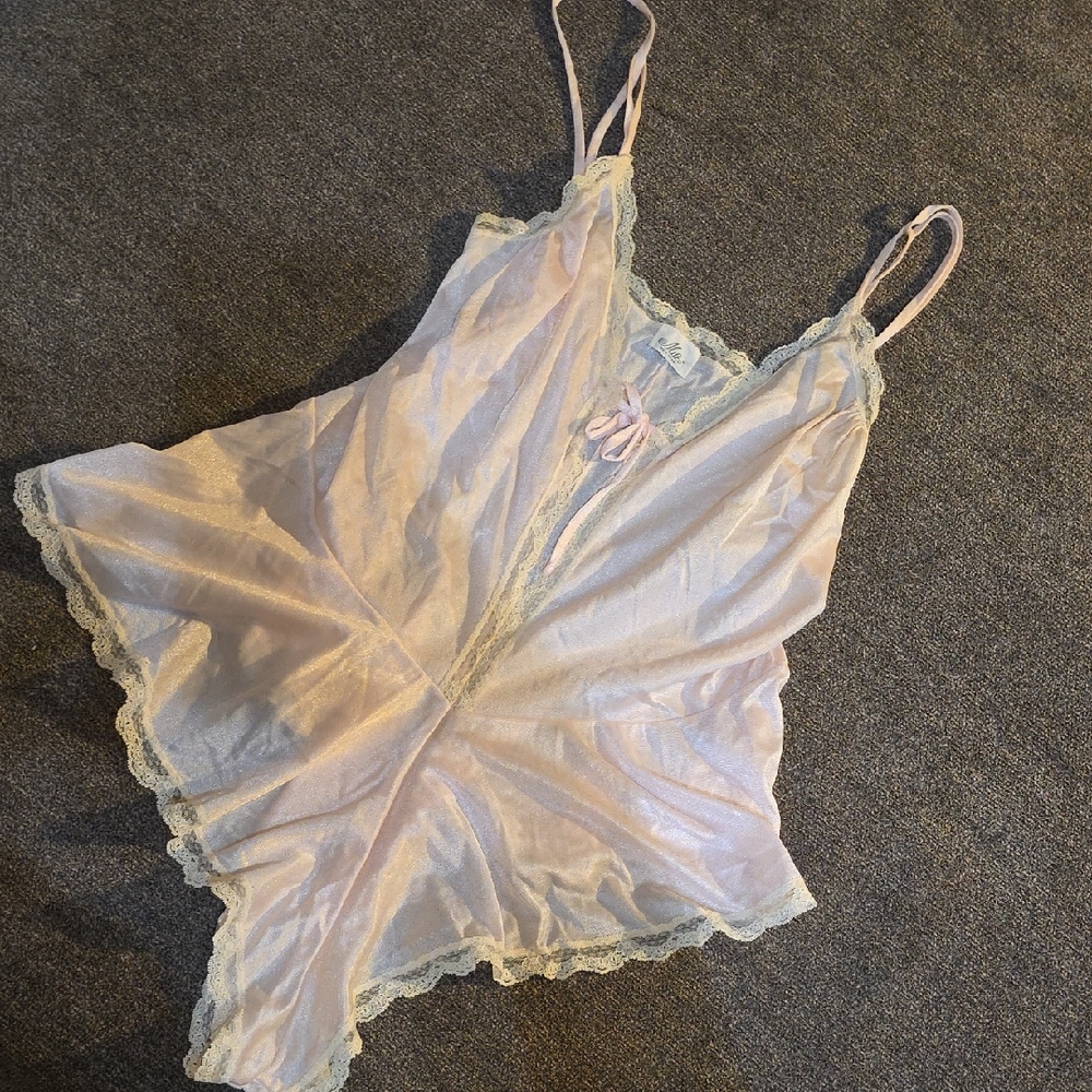 Vintage Elegant Lace Trim Pink Teddy